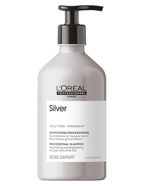 Shampoo para cabello Morado Con Canas o Platinado L'Oreal Professionnel Silver