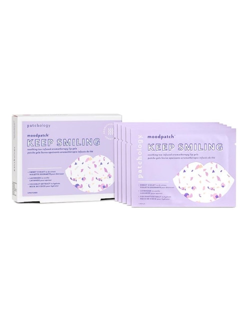 PATCHOLOGY Paquete de 5 parches coreanos de labios super hidratantes con aromaterapia Patchology Keep Smiling