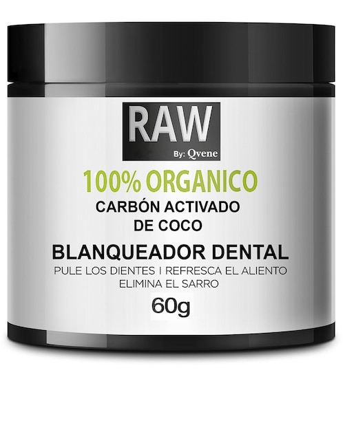 Blanqueador dental Qvene Polvo de Carbón Activado de Coco Orgánico 60 g