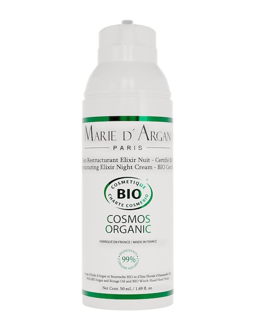 Crema facial recomendada para reafirmar de noche Marie D' Argan Línea Orgánica para piel seca