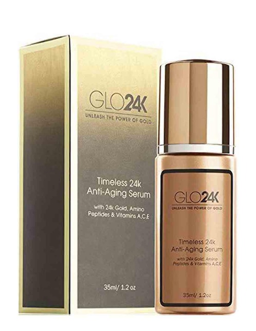Tratamiento para rostro Glo24K Suero Antienvejecimiento con Oro Glo24K exfoliante
