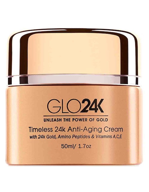 Crema facial recomendada para prevenir signos de la edad noche Glo24K para todo tipo piel