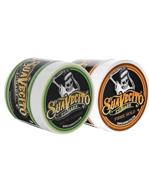 Set 2 pomadas para cabello Suavecito Pomade Stronghold Firme Hold + Matte