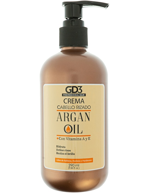 Crema para cabello rizado GD3 Argan Oil recomendado para hidratar