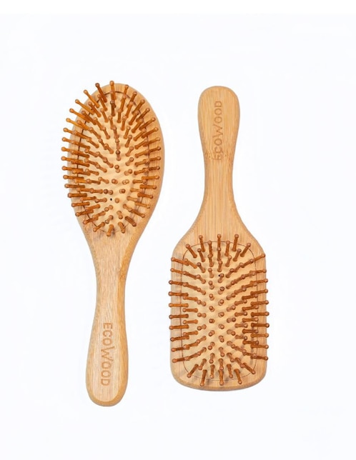 Set de cepillos para cabello Ecowood de bambú