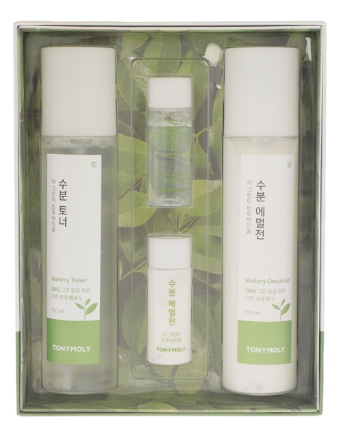 Tratamiento facial Water Skin Care Set para hidratar Tony Moly The Green Tea True Biome