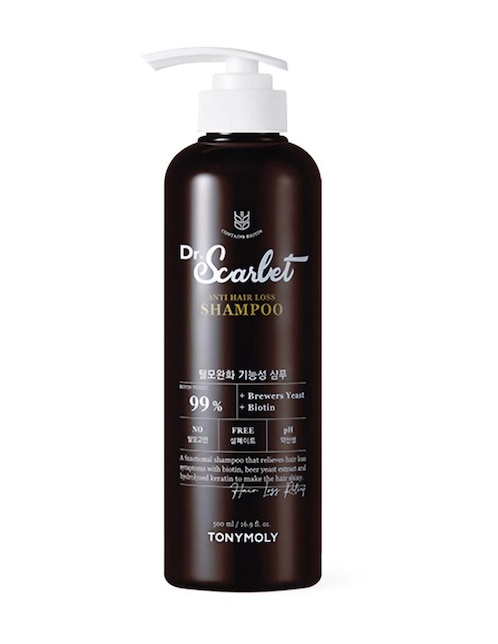 Shampoo reparador Dr. Scarlet anti caída y pro crecimiento con biotina Tony Moly