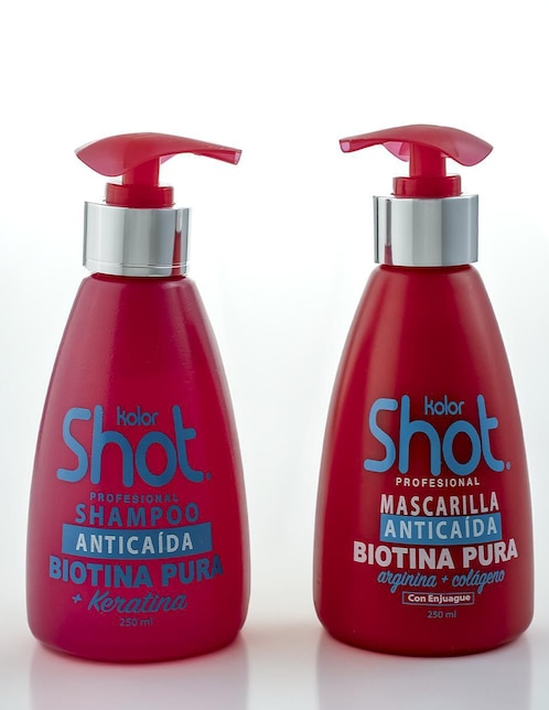 Tratamiento para cabello Set shampoo y mascarilla capilar biotina pura anticaída Kolor Shot Profesional