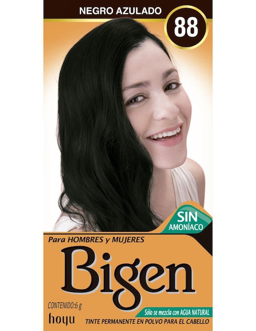 Tinte para cabello en polvo Bigen Tintes Naturales tono 2.1 negro azulado