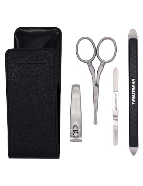 Set de manicure manual Tweezerman Essential Grooming de acero inoxidable con 4 piezas