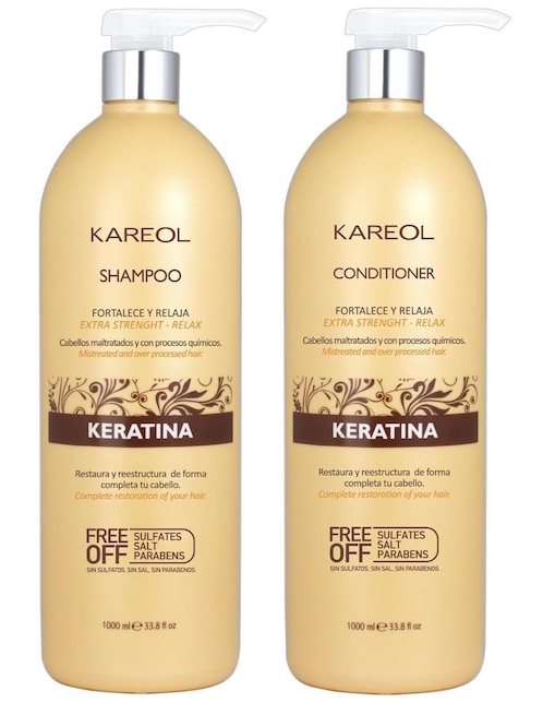 Set de shampoo para cabello Keratina restauración Kareol