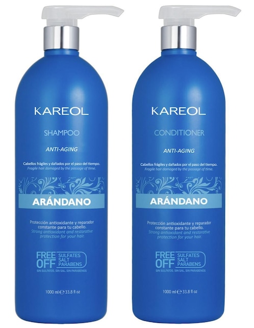Imagen de producto Set de shampoo para cabello kit cuidado de cabello kareol arándano anti edad shampoo y acondicionador Kareol