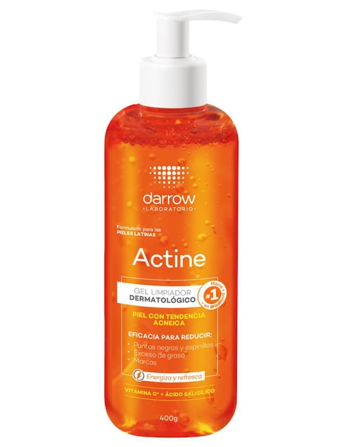 Limpiador facial Actine Gel Limpiador para disminuir puntos negros Limpiador facial Actine Gel Limpiador para disminuir puntos negros