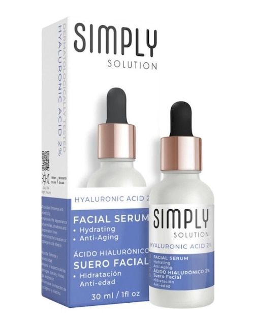 Sérum antiedad facial acido hialuronico 2% Simply Solution todo tipo piel