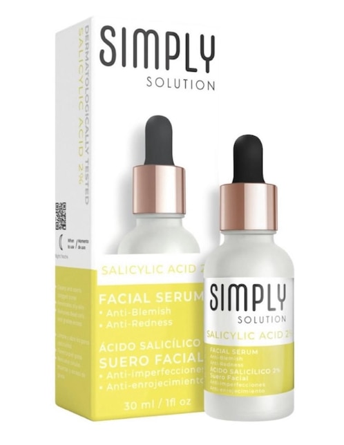 Sérum antiacné facial acido salicilico 2% Simply Solution para piel mixta y grasa