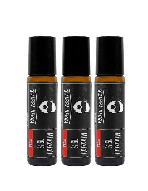 Set tratamiento capilar para barba y cabello Blackbeard en roll on anticaída Bizarra Negra