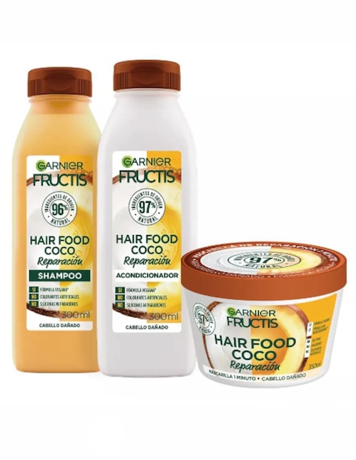 Set capilar Hair Food Garnier Fructis Coco para todo tipo 3 piezas