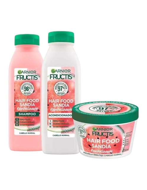 Set capilar Garnier Hair Food Fructis Sandia 3 piezas
