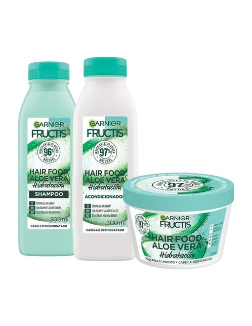 Set capilar Hair Food Garnier Fructis Aloe Vera para todo tipo 3 piezas