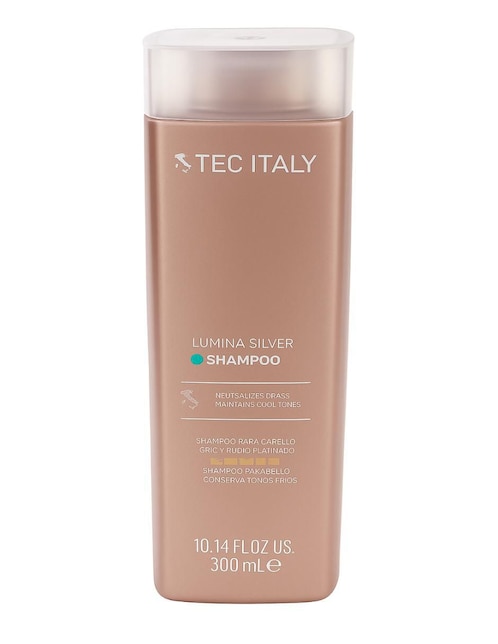 Shampoo matizador de canas para cabello teñido Lumina Silver Shampoo Tec Italy 300 ml