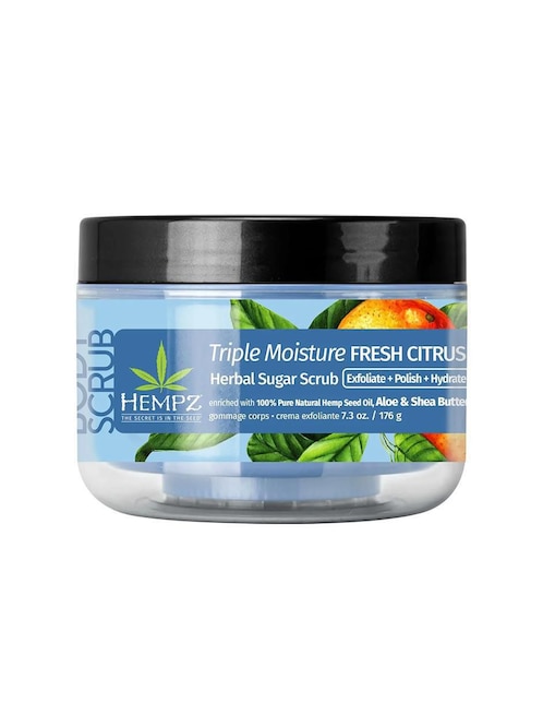 Limpiador exfoliante triple humectación fresh citrus 176g Hempz para todo tipo de piel