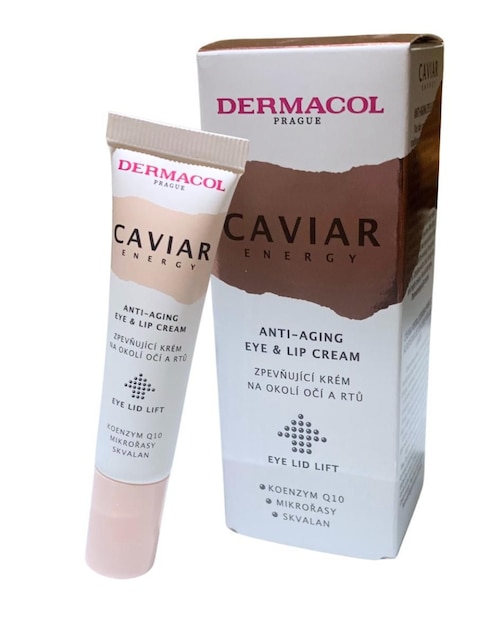 Crema para contorno de ojos recomendada para bolsas y ojeras día y noche Dermacol Caviar Energy para todo tipo piel