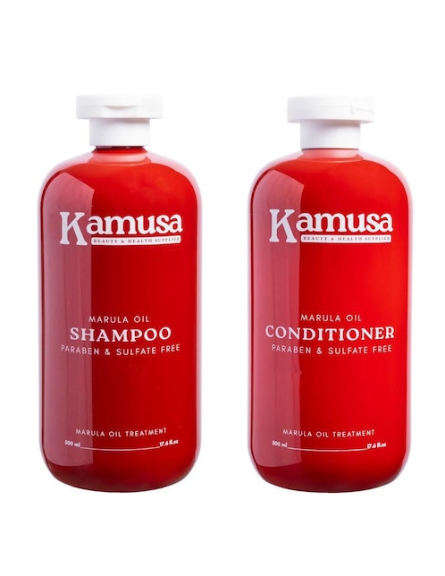 Set capilar Kamusa Reparación Y Nutrición Profunda Aceite De Marula para todo tipo 2 piezas