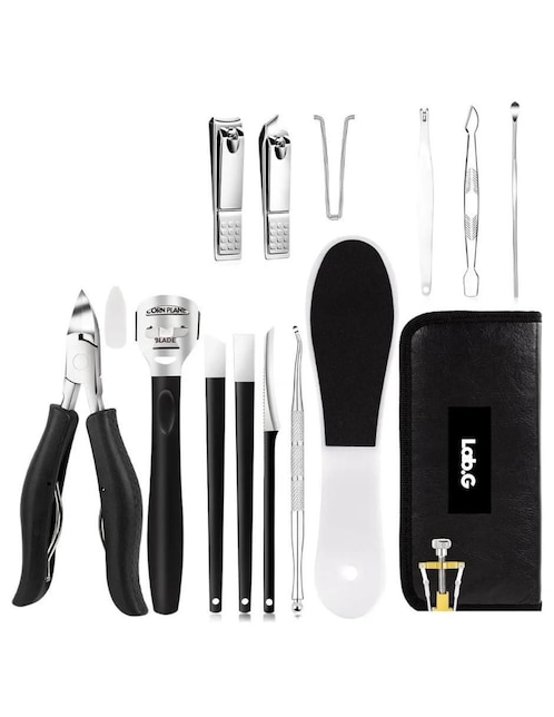 Set manicure y pedicure manual Lab.g con 16 piezas