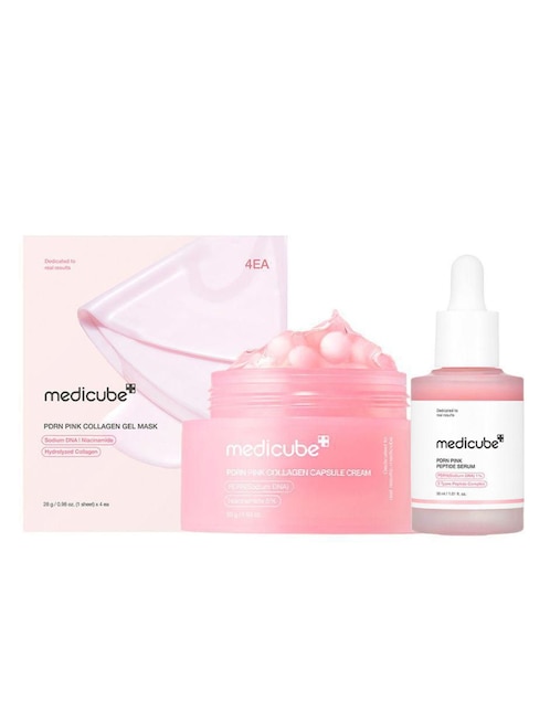 Tratamiento facial Pink serum + cream + gel  reparador Medicube