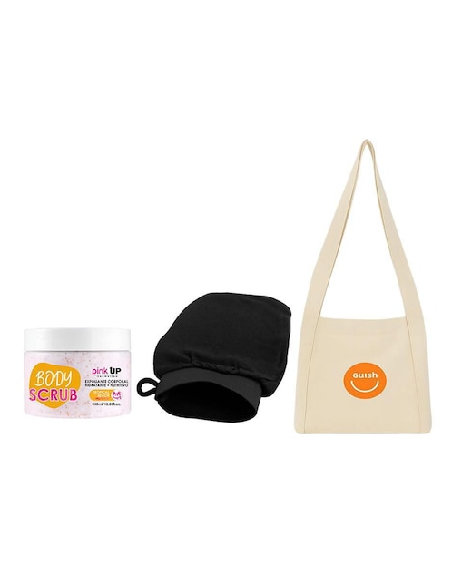 Kit exfoliante tropical beach Pink Up Cosmetics para piel