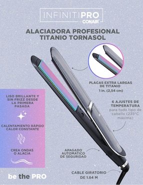 Alaciadora Conair Infinitipro CS207ES placas de cerámica - titanio