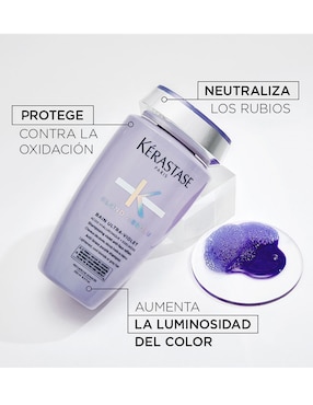 Shampoo para cabello matizador rubio Bain Ultra-Violet Kerastase Blond Absolu 250 ml