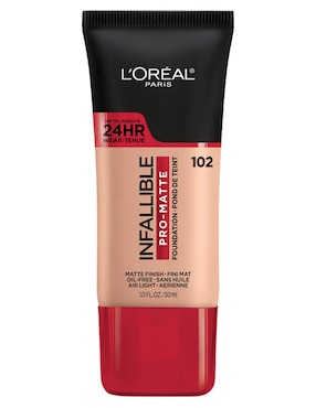 Base De Maquillaje Líquida Loreal Paris Infallible Matte 102 Shell Beige Acabado Mate