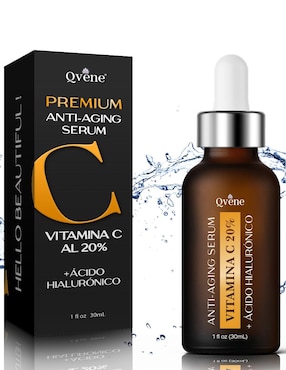 Serum Antiedad Facial Vitamina C + Acido Hialuronico QVENE 30ml Para Todo Tipo De Piel