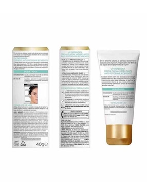 Crema facial recomendada para prevenir signos de la edad de día Loreal Paris Uv Defender para piel mixta