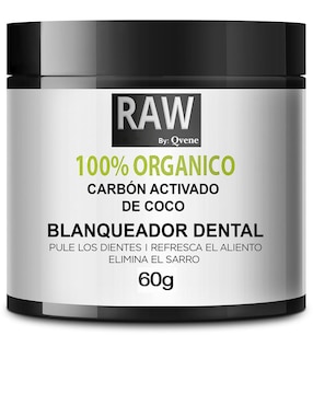 Blanqueador Dental Qvene Polvo De Carbón Activado De Coco Orgánico 60 G