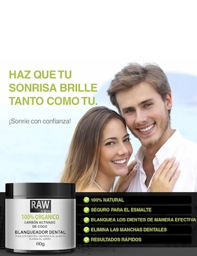 Blanqueador dental Qvene Polvo de Carbón Activado de Coco Orgánico 60 g