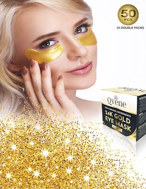 Set 25 pares mascarillas hidratantes contorno ojos de colágeno con partículas de oro 24K Qvene