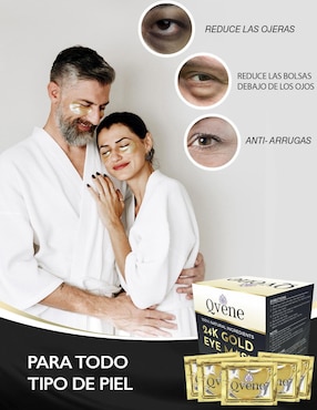 Set 25 pares mascarillas hidratantes contorno ojos de colágeno con partículas de oro 24K Qvene