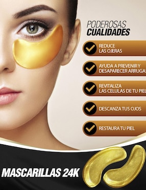 Set 25 pares mascarillas hidratantes contorno ojos de colágeno con partículas de oro 24K Qvene