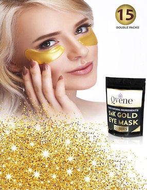 Set 15 pares mascarillas hidratantes contorno ojos de colágeno con partículas de oro 24K Qvene
