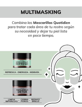 Mascarilla Detox de Carbon Activado y Arcillas Skin Care Facial Quotidien 50g