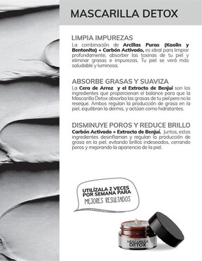Mascarilla Detox de Carbon Activado y Arcillas Skin Care Facial Quotidien 50g