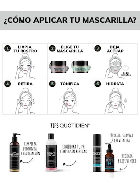 Mascarilla Detox de Carbon Activado y Arcillas Skin Care Facial Quotidien 50g