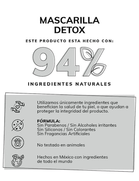 Mascarilla Detox de Carbon Activado y Arcillas Skin Care Facial Quotidien 50g