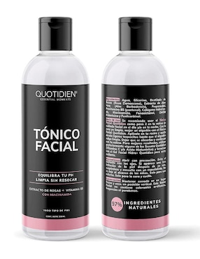 Tonico Facial con Agua de Rosas, Niacinamida y Colágeno Skin Care Facial Quotidien 350ml