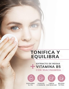 Tonico Facial con Agua de Rosas, Niacinamida y Colágeno Skin Care Facial Quotidien 350ml