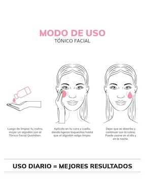 Tonico Facial con Agua de Rosas, Niacinamida y Colágeno Skin Care Facial Quotidien 350ml