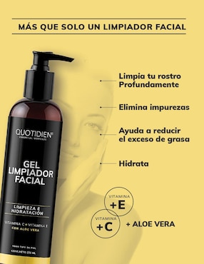 Gel Limpiador con Vitamina C + Aloe Vera Skin Care Facial Quotidien 235ml