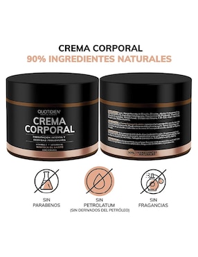 Crema para cuerpo recomendada para revitalizar día y noche Quotidien para todo tipo piel